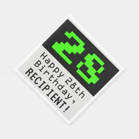 28番目の誕生日- Nerdy / オタク系のスタイル"28" & Name スタンダードランチョンナプキン (角)