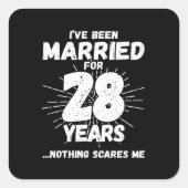 28結婚した年28おもしろい周年 スクエアシール (正面)