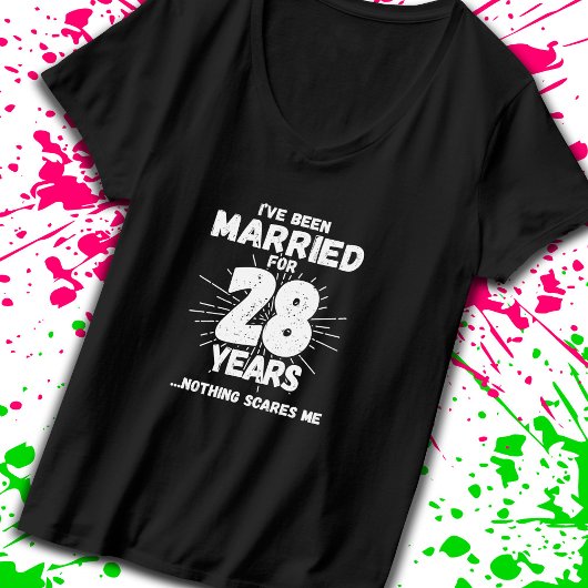 28結婚した年28おもしろい周年 Tシャツ