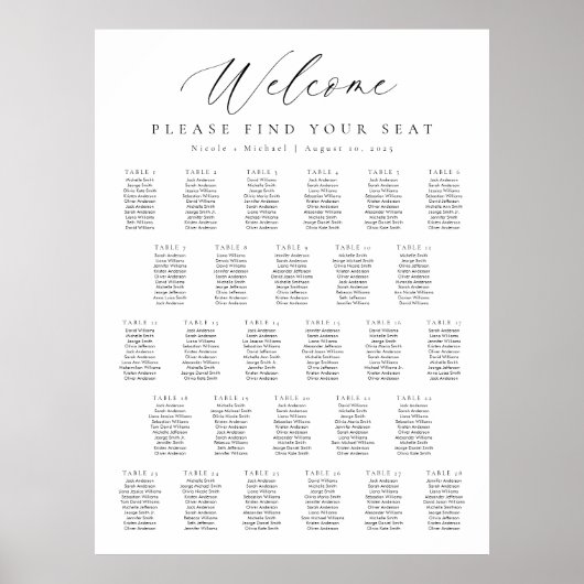 28表ウェルカムシーティングチャート ポスター (正面)