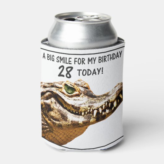 28誕生日アリゲータースマイル 缶クーラー (缶正面)