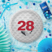 28誕生日ゴルフボールデザイン紙プレート ペーパープレート (パーティー)