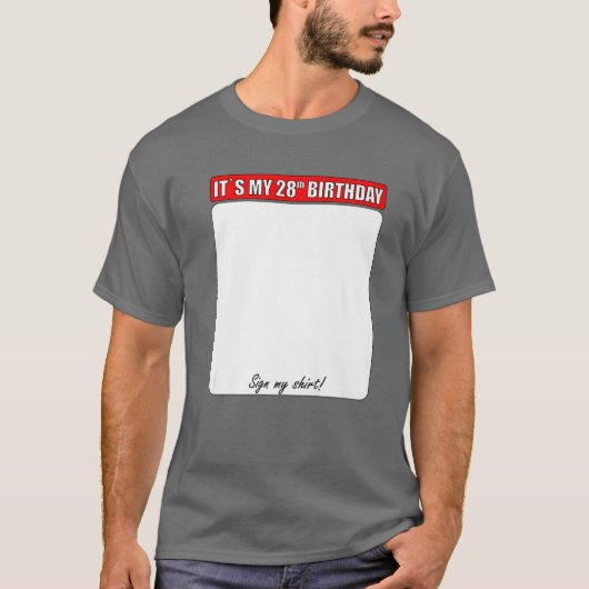 28誕生日サイン Tシャツ (正面)