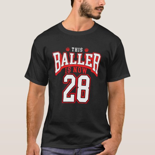 28誕生日バスケットボール28歳Bday Tシャツ (正面)