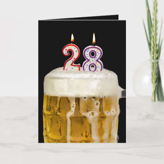 28誕生日ビールオンブラック カード (正面)