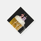 28誕生日ビールオンブラック スタンダードカクテルナプキン (角)