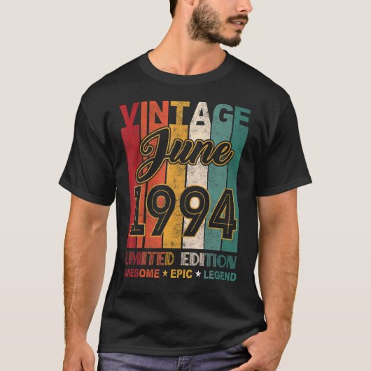 28誕生日ヴィンテージ1994年6月エピック素晴らしレゲン Tシャツ (正面)