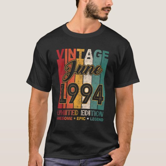 28誕生日ヴィンテージ1994年6月エピック素晴らしレゲン Tシャツ (正面)
