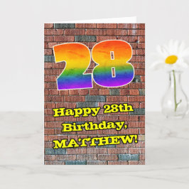 28誕生日:おもしろいグラフィティインスパイアレインボー28 カード