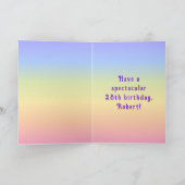 28誕生日—おもしろいケーキ&キャンドル、名前をカスタムする付き カード (内部)