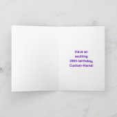 28誕生日:おもしろいレインボー#,名前をカスタムする&写真 カード (内部)