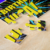 28誕生日:おもしろい、お祝カラフルい花火 ジグソーパズル (側面)