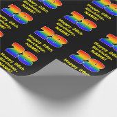 28誕生日:おもしろい、カラフルレインボーインスパイア# 28 ラッピングペーパー (角)