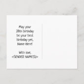 28誕生日:はっきりした,おもしろい,シンプル虹, 28 ポストカード (裏面)