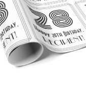 28誕生日:アールデコインスパイアスタイル「28」 +名前 ラッピングペーパー (ロールコーナー)