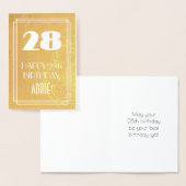 28誕生日～アールデコスタイル「28」と名前をカスタムする 箔カード (ディスプレー)