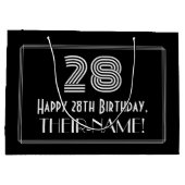 28誕生日:インスパイアアールデコの「28」の外観と名前 ラージペーパーバッグ (裏面)