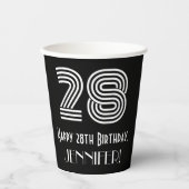 28誕生日:インスパイアアールデコ検索「28」 +名前 紙コップ (正面)