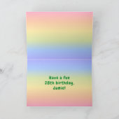 28誕生日:カラフルレインボー# 28、名前をカスタムする カード (内部)