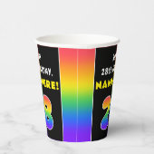 28誕生日:カラフルレインボー# 28、名前をカスタムする 紙コップ (右)