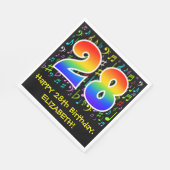 28誕生日-カラフル音楽シンボル, Rainbow 28 スタンダードランチョンナプキン (角)