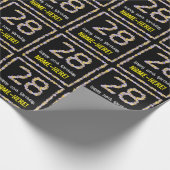 28誕生日:フローラ花数名前をカスタムする ラッピングペーパー (角)