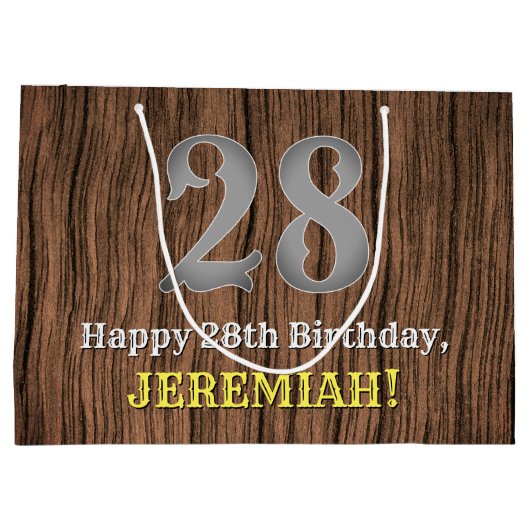 28誕生日: Country インスパイア Western  Look, Name ラージペーパーバッグ (裏面)