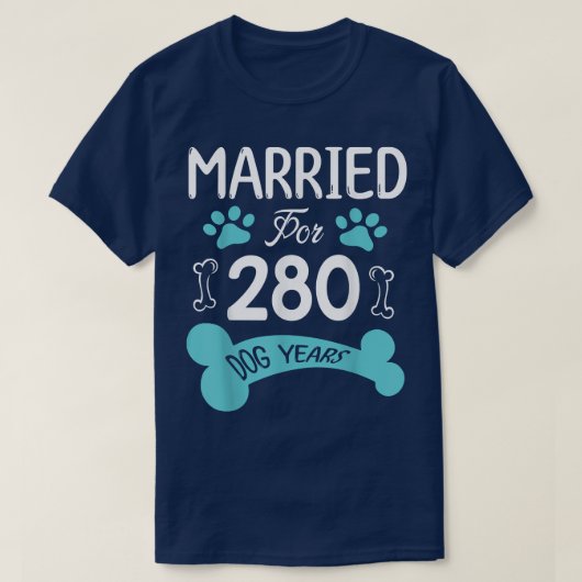 280犬年結婚 40周年結婚記念日 Tシャツ (デザイン正面)