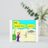 280 Google Earthの色の漫画 ポストカード (スタンド正面)