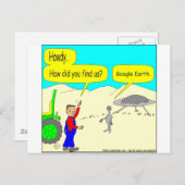 280 Google Earthの色の漫画 ポストカード (正面/裏面)