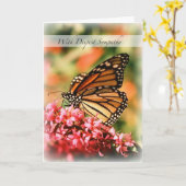 2844(昆虫)オオカバマダラ、モナークバタフライ悔やみや弔慰 カード (黄色い花)