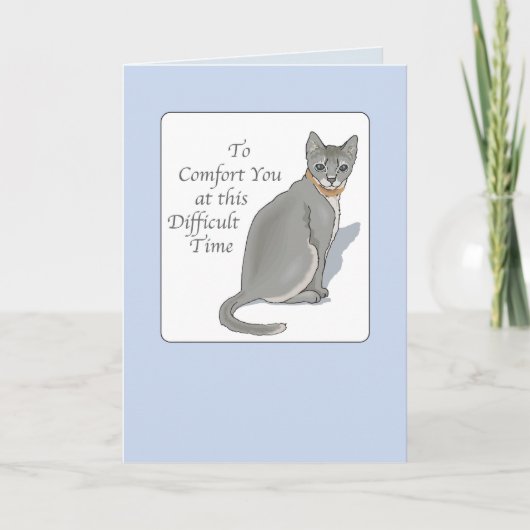 2846グレーキャットペット悔やみや弔慰 カード (正面)