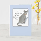 2846グレーキャットペット悔やみや弔慰 カード (黄色い花)