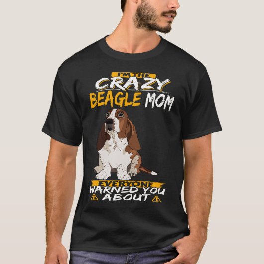 288私はビーグル熱狂するママ Tシャツ (正面)