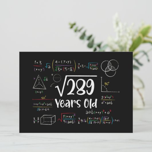 289の平方根 17歳の誕生日プレゼント 17歳 ギフト 招待状 (スタンド正面)