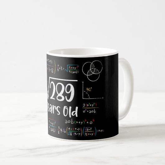 289 17誕生日17歳のギフトの平方根 コーヒーマグカップ (正面右)