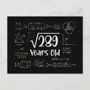 289 17誕生日17歳のギフトの平方根 シーズンポストカード
