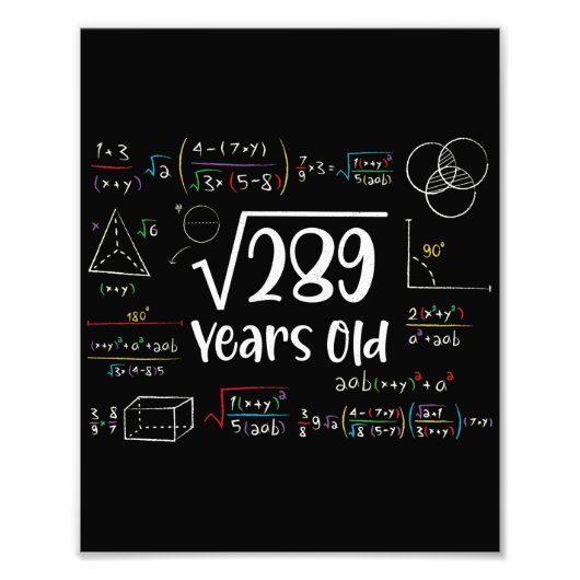 289 17誕生日17歳のギフトの平方根 フォトプリント            (正面)