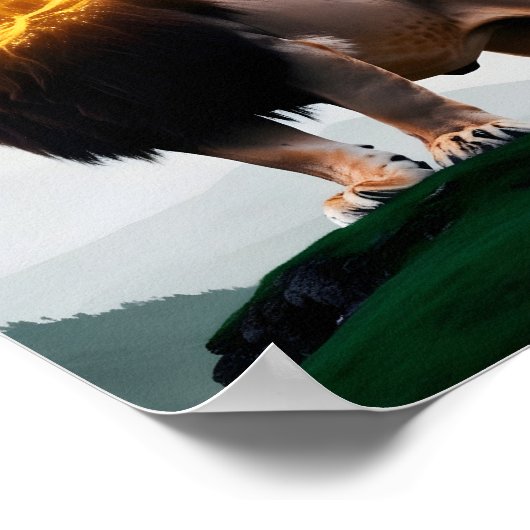 28:はっきりした1のライオンの諺として ポスター (角)