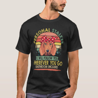 28 個人スターカー あなたをフォローします ヴィンテージ -ダックスフンド Tシャツ