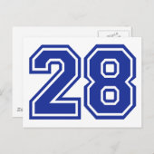 28 – 数値 ポストカード (正面/裏面)