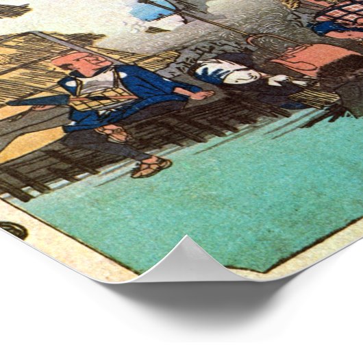 28. 袋井宿, 広重 ポスター (角)