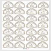 28 12oz串形ハニーラベル金ゴールドリム&ビー シール (シート)