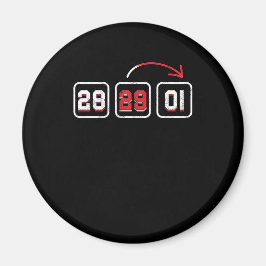 28 29 01カウントダウン2月29ギフト マグネット (正面)