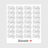 28 Custom Modern 4/5 Letters Name Word Black シール (シート)