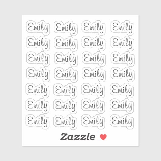 28 Custom Modern 4/5 Letters Name Word Black シール (シート)