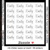 28 Custom Modern 4/5 Letters Name Word Black シール