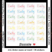 28 Custom Modern 4/5 Letters Name Word Bright シール