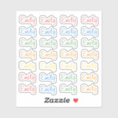 28 Custom Modern 4/5 Letters Name Word Bright シール (シート)