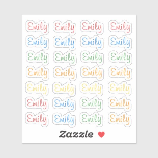 28 Custom Modern 4/5 Letters Name Word Bright シール (シート)